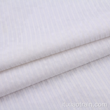 Tessuto di cotone con stampa a pigmenti a righe bianche